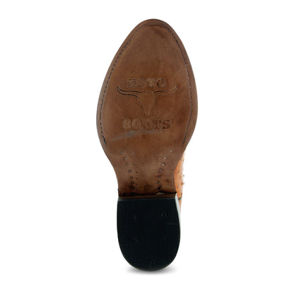 Men's Mantequilla Ostrich Print Cowboy Boots (H7002)