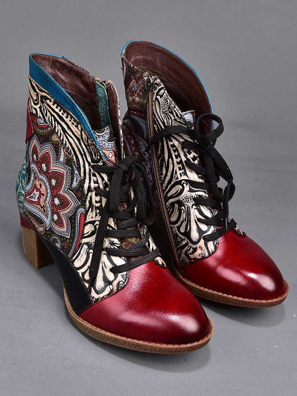 Dalia Leather Bohemian Ankle Boots