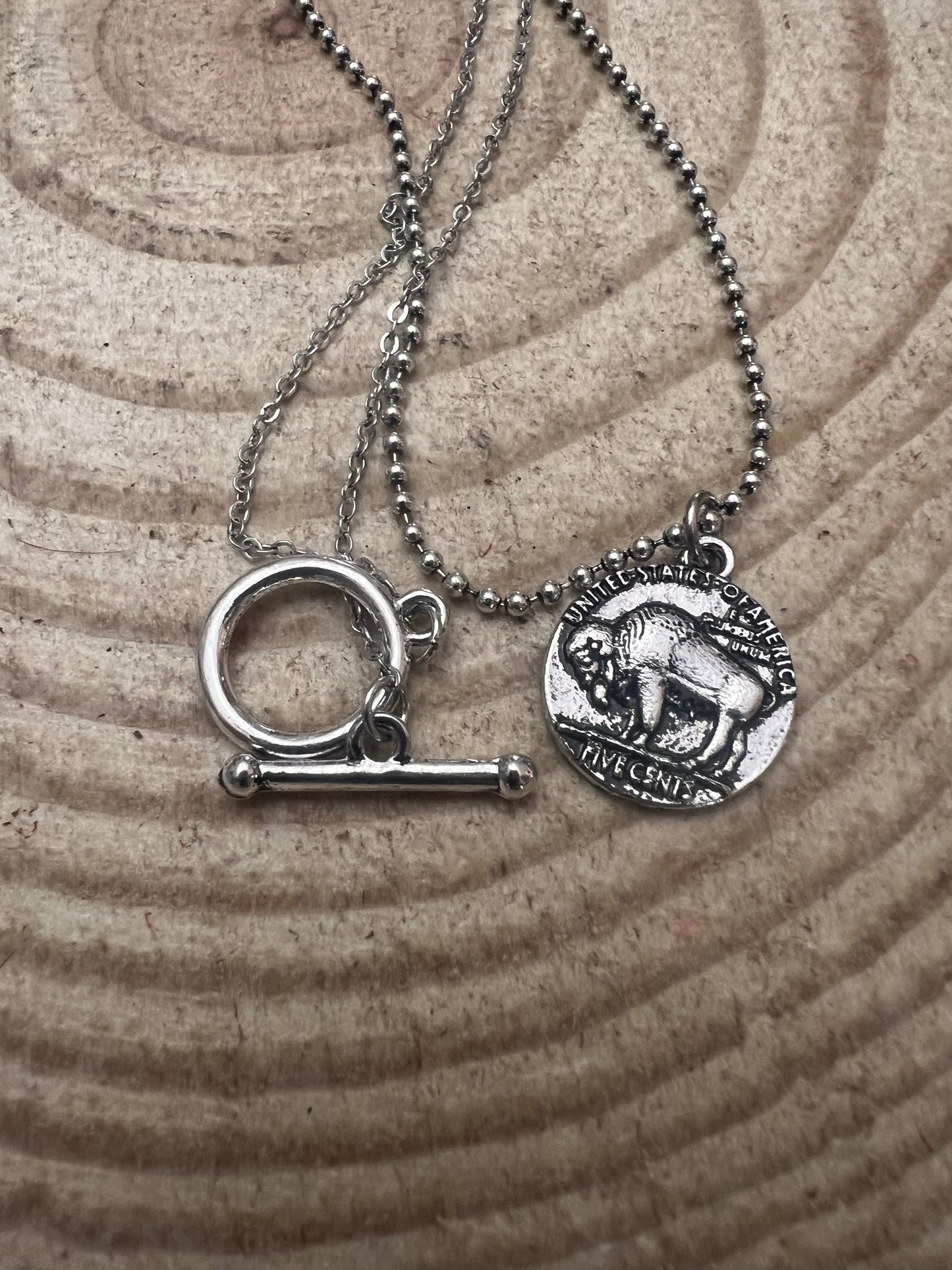 Western Petite Buffalo Coin Necklace - 18 inch