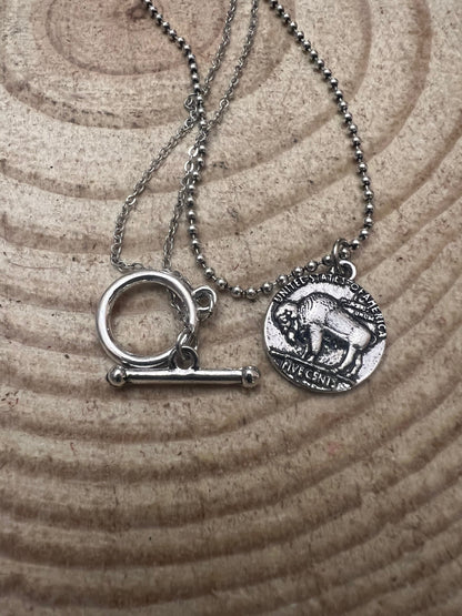 Western Petite Buffalo Coin Necklace - 18 inch