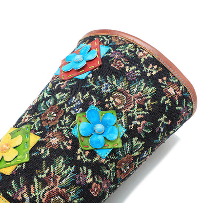 Vintage Handmade Stunning Floral Boots