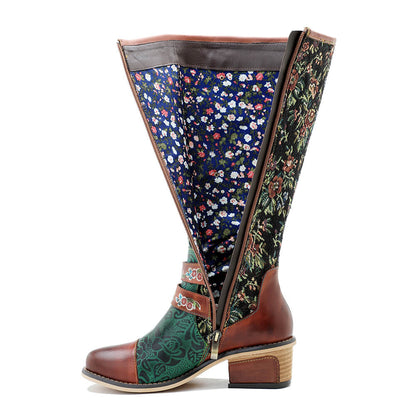 Vintage Handmade Stunning Floral Boots