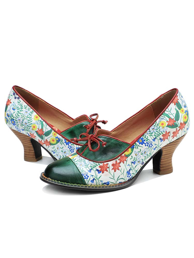 Vintage Hand-embossed Leather Shoes