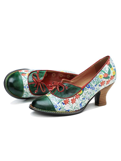 Vintage Hand-embossed Leather Shoes