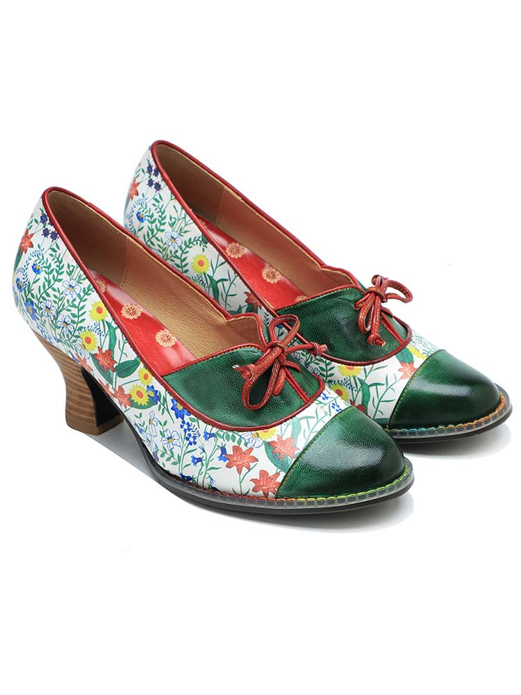 Vintage Hand-embossed Leather Shoes