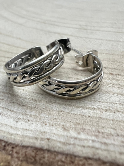 Elaine Tahe Sterling Silver Hoop Earrings