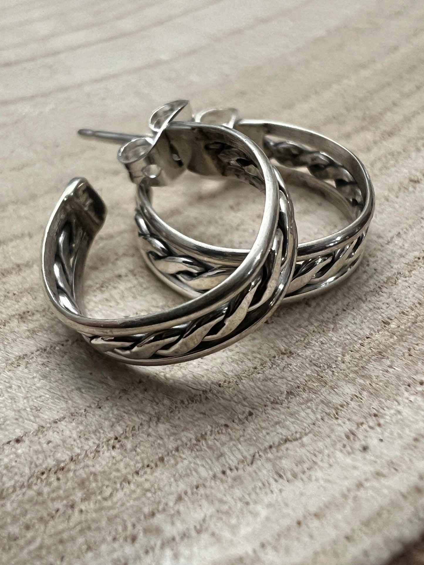 Elaine Tahe Sterling Silver Hoop Earrings
