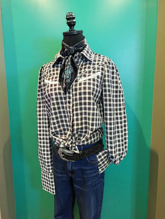 Howdy Hanny Black Long Sleeve Pearl Snap Shirt