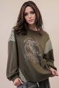 Wild West Cowgirls Graphic Knit Top - Taupe or Olive