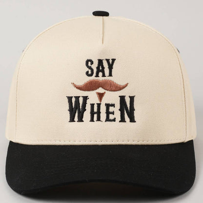 Say When Mustache Two-Tone Trucker Hat