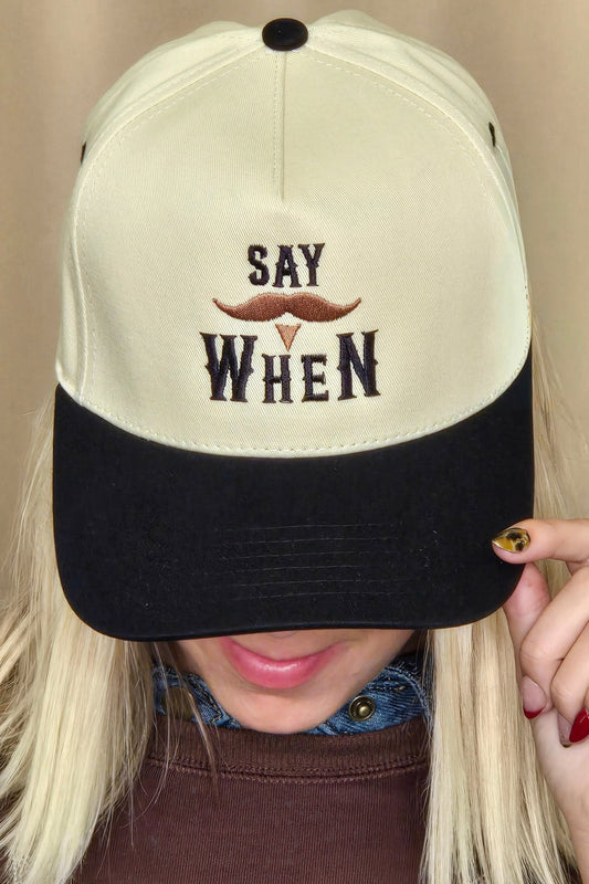 Say When Mustache Two-Tone Trucker Hat