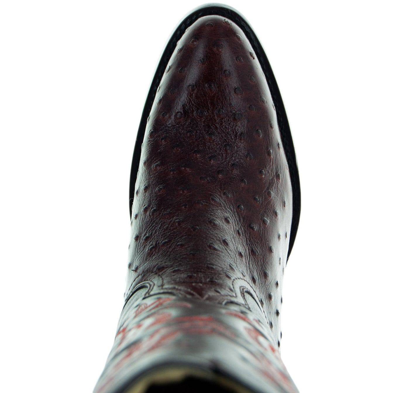 Men's  Brown Ostrich Print Cowboy Boots (H7002)