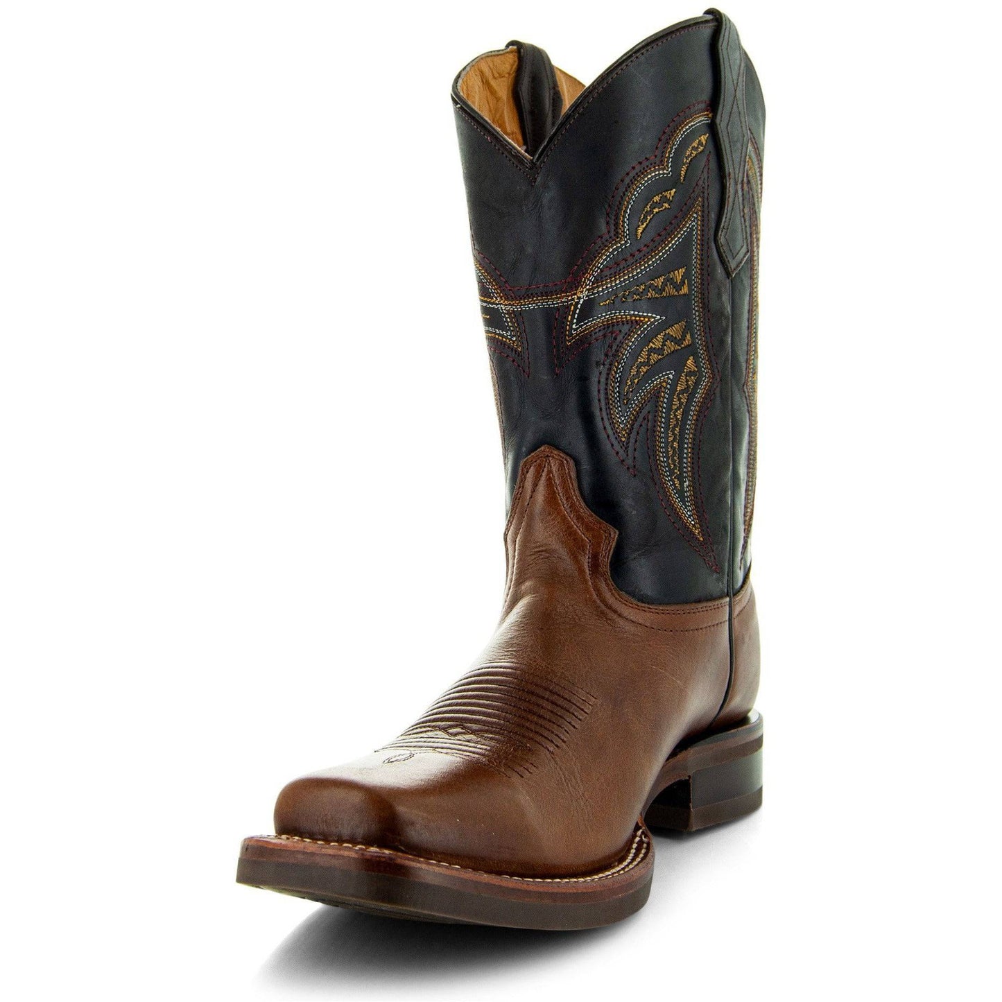 Miel Square Toe Leather Cowboy Boots H4002