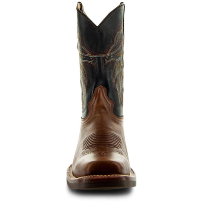 Miel Square Toe Leather Cowboy Boots H4002