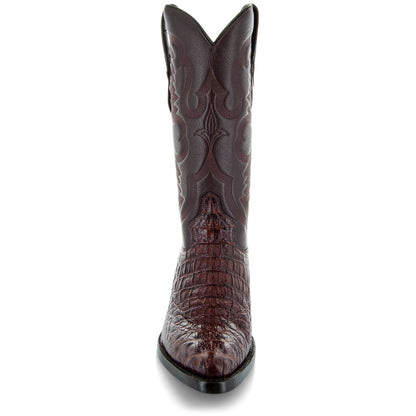 Soto Boots Men's Gator Tail Print Cowboy Boots Cognac (H7006)