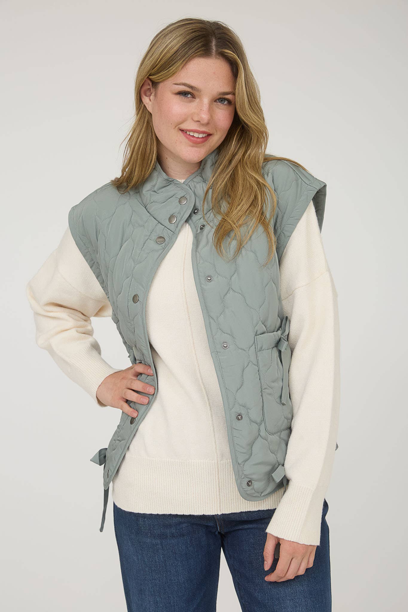 Tie Down Quilted Puffer Vest - 2 Colors!