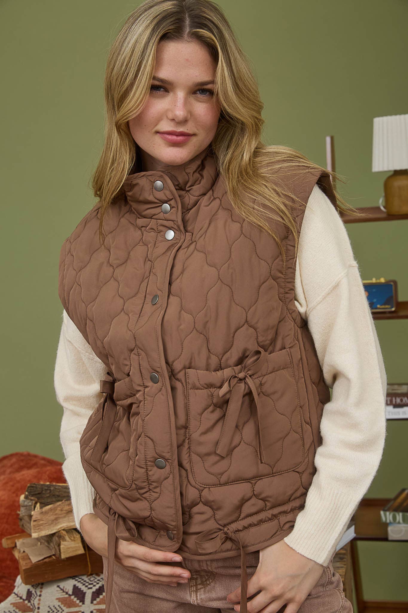 Tie Down Quilted Puffer Vest - 2 Colors!