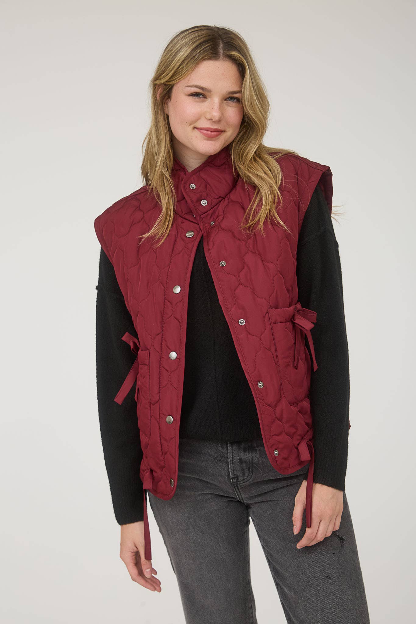 Tie Down Quilted Puffer Vest - 2 Colors!