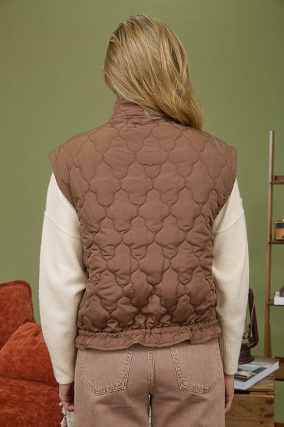 Tie Down Quilted Puffer Vest - 2 Colors!
