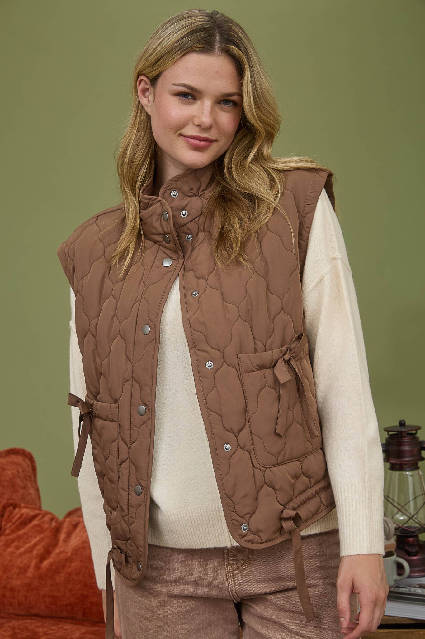 Tie Down Quilted Puffer Vest - 2 Colors!