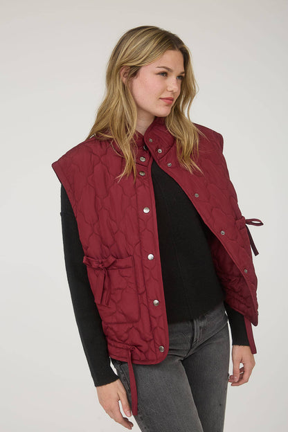 Tie Down Quilted Puffer Vest - 2 Colors!