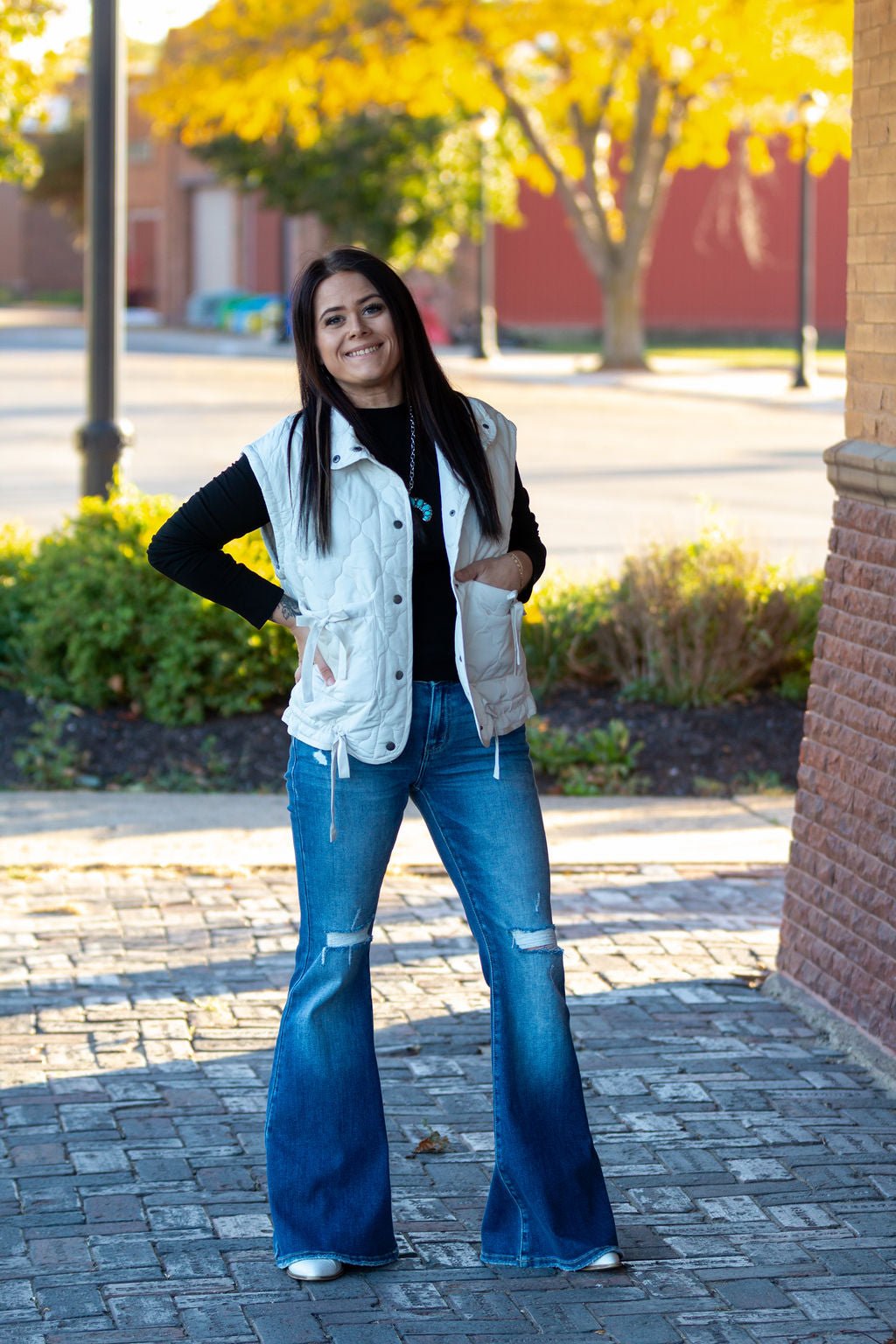 Tie Down Quilted Puffer Vest - 2 Colors!