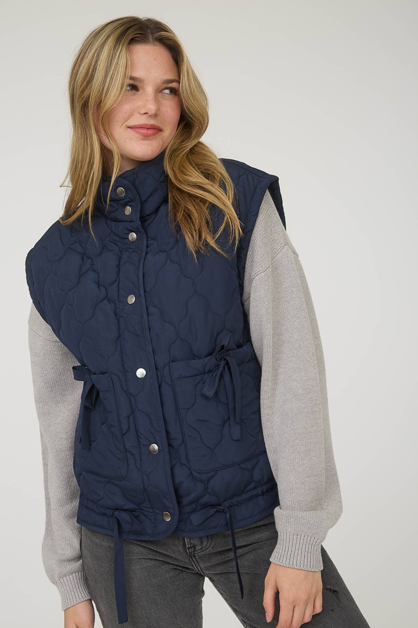 Tie Down Quilted Puffer Vest - 2 Colors!
