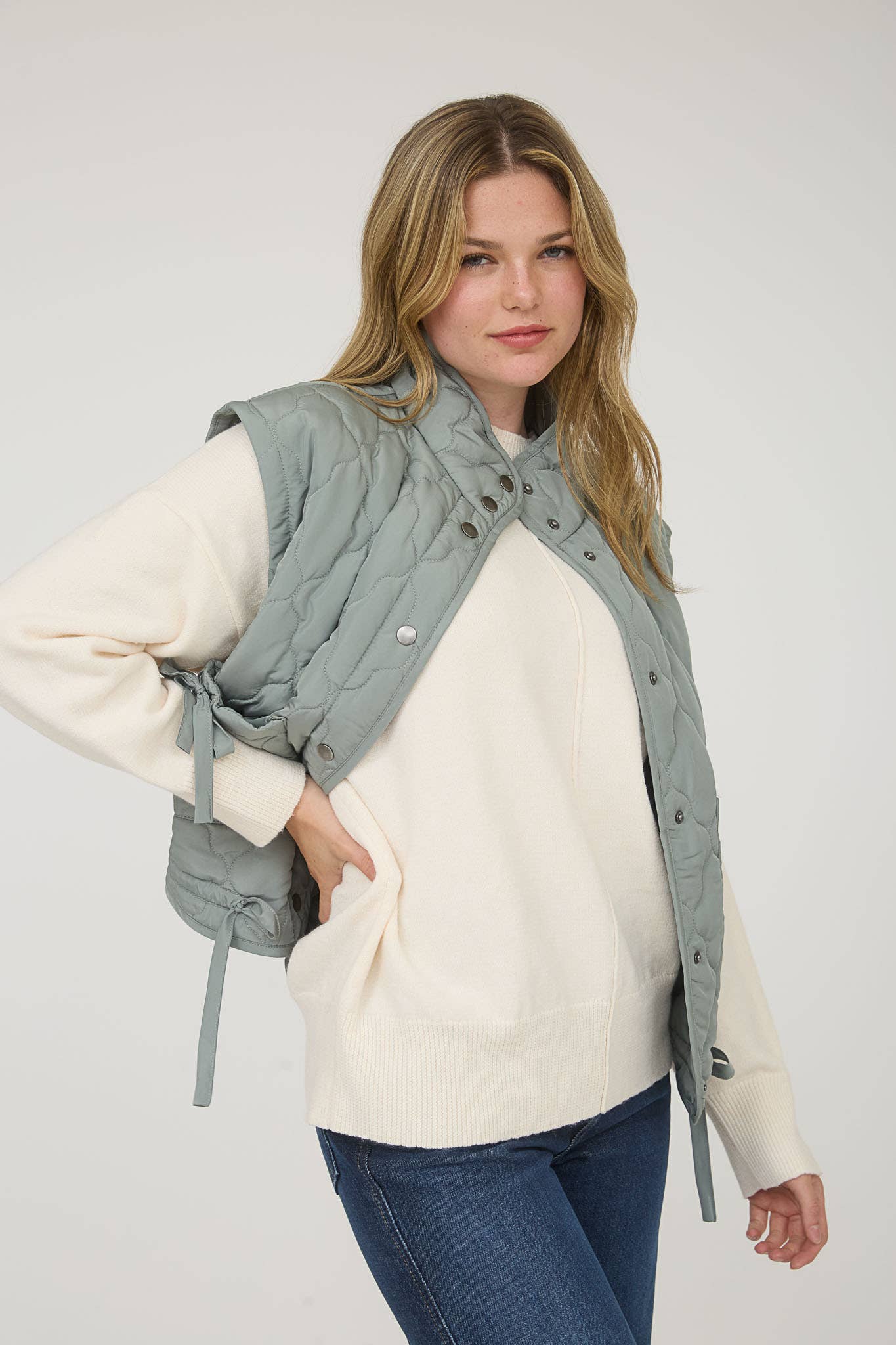 Tie Down Quilted Puffer Vest - 2 Colors!