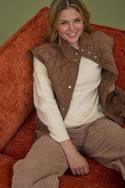 Tie Down Quilted Puffer Vest - 2 Colors!