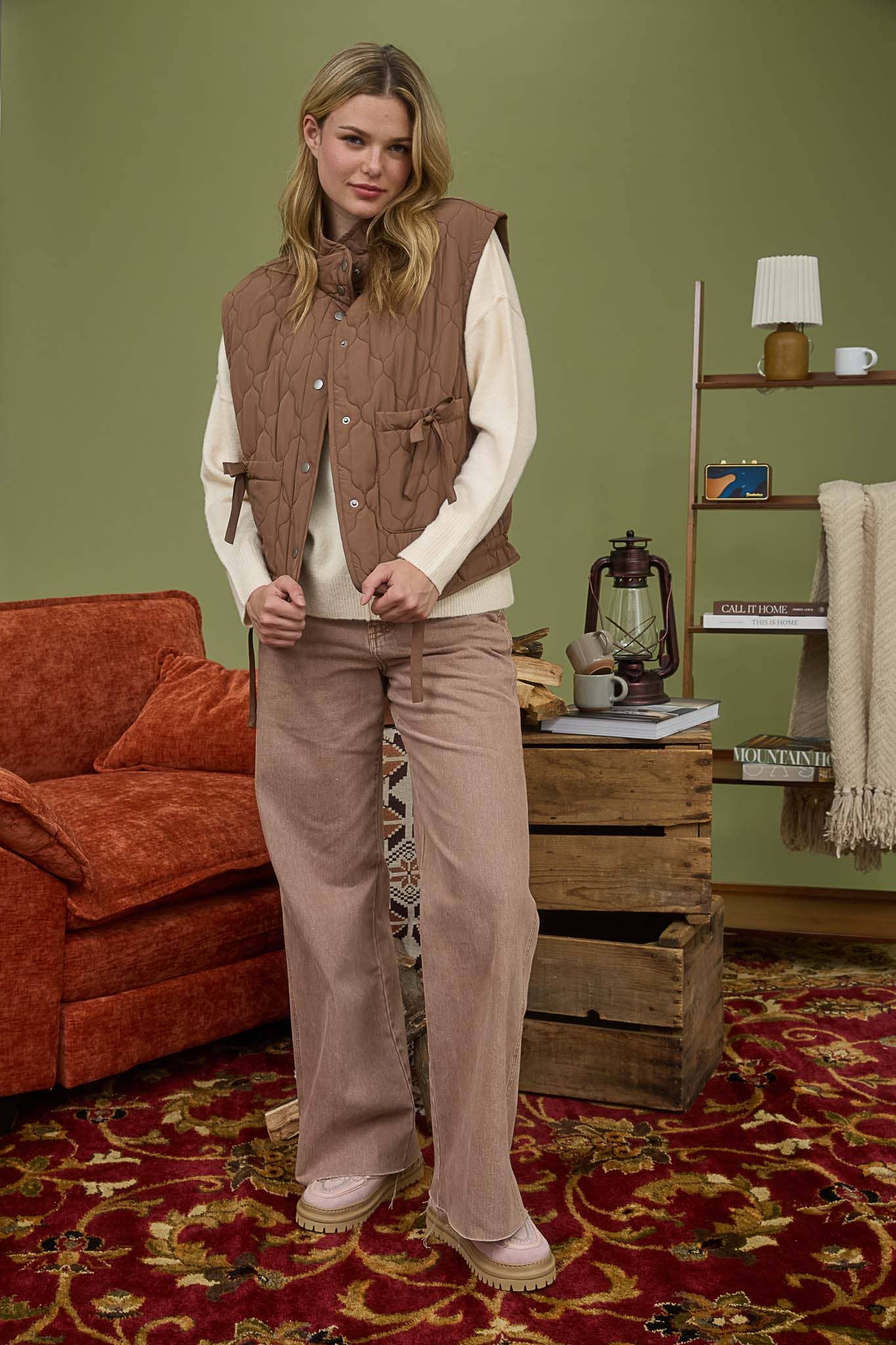 Tie Down Quilted Puffer Vest - 2 Colors!