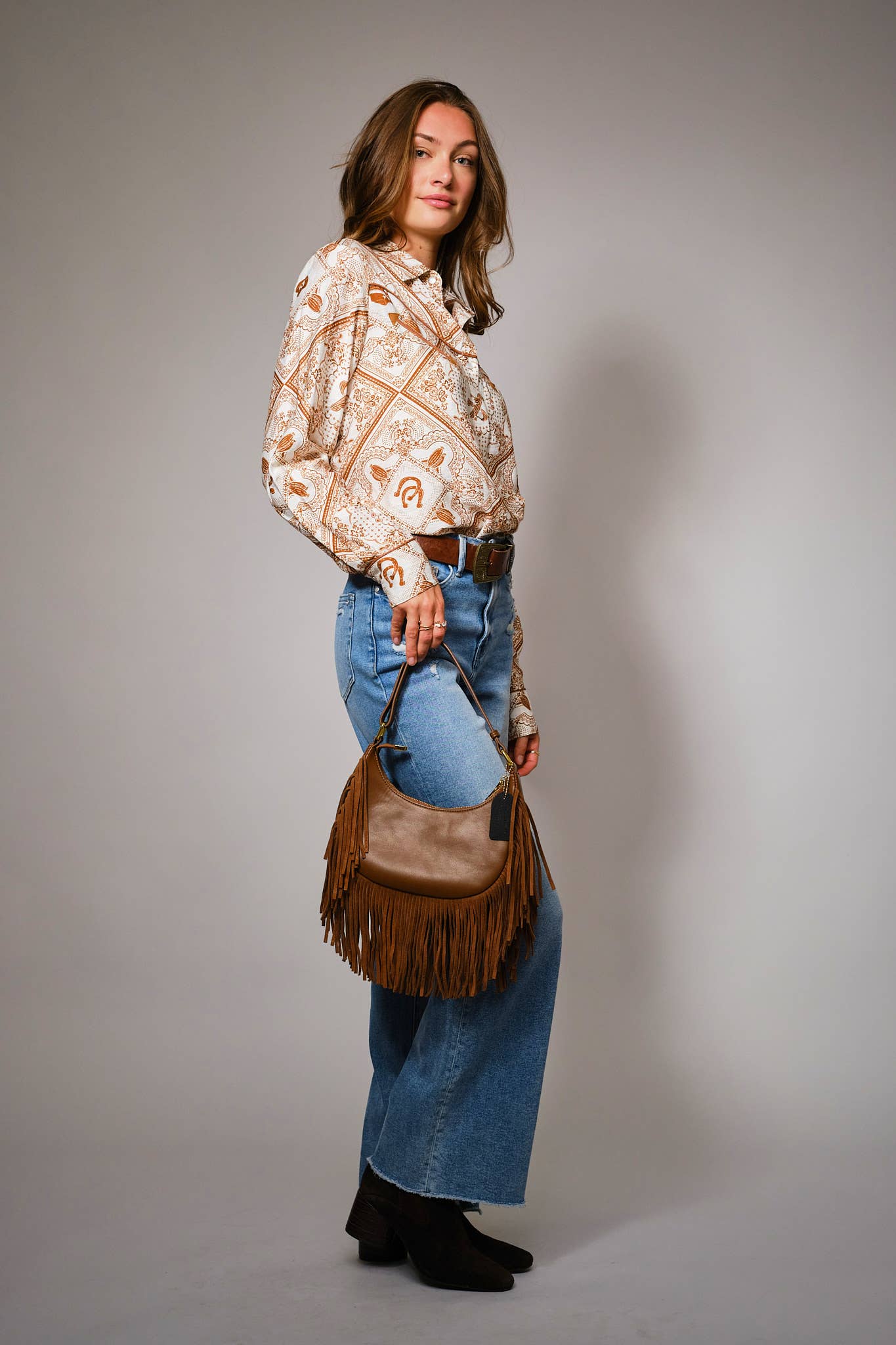 Western Bandana Button-Up Shirt