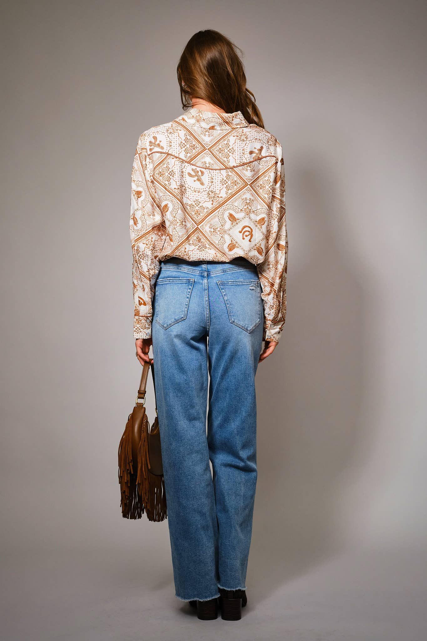 Western Bandana Button-Up Shirt