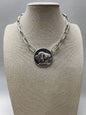 Western Large Buffalo Coin Choker & Earring Set - 14 inch + 3