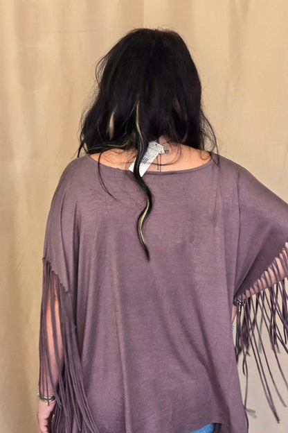 Western Showstopper Fringe Top - Mocha
