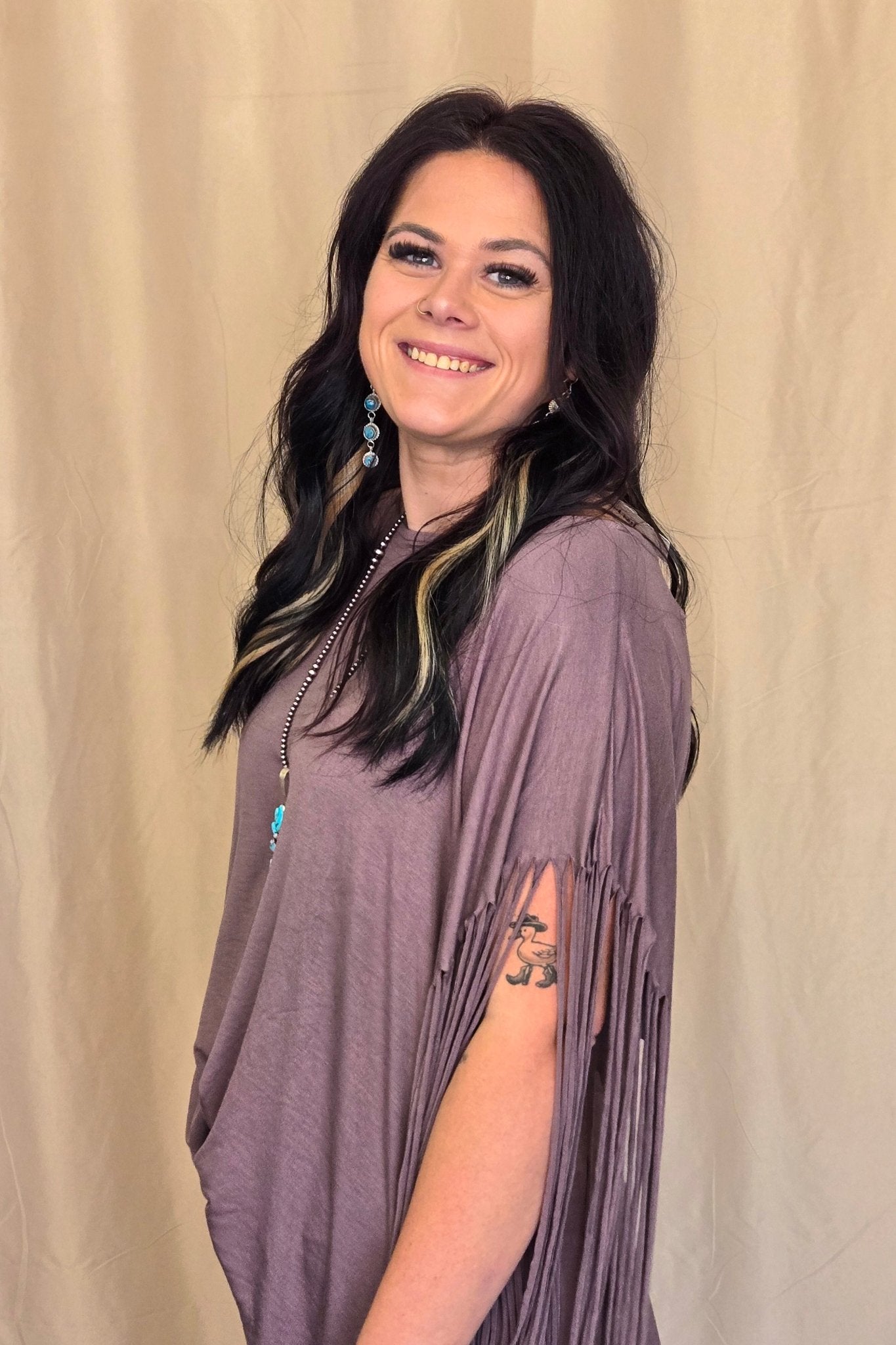 Western Showstopper Fringe Top - Mocha