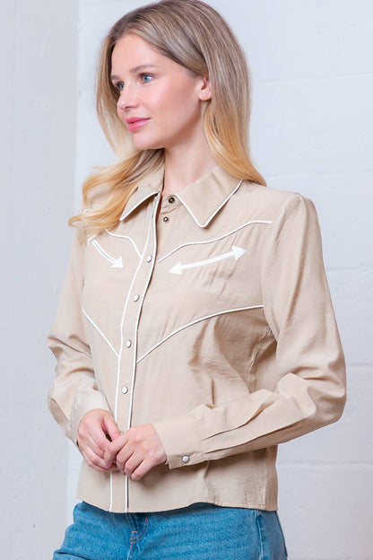 Western Vintage Button Down Blouse