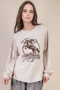 Wild West Cowgirls Graphic Knit Top - Taupe or Olive